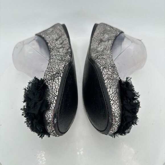 Tory Burch Women Size 7.5M Scrunch Amelia Crystal Silver Ballet Flat Shoes - Picture 7 of 11